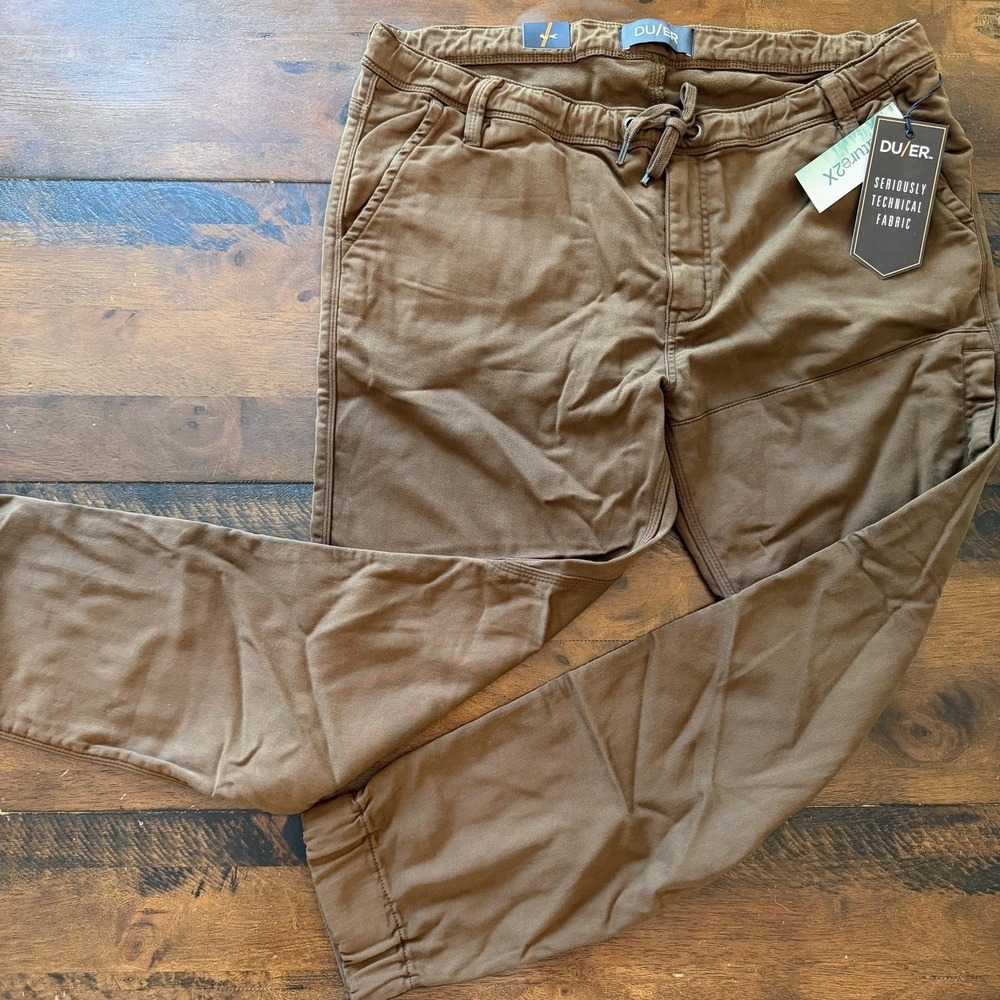 DUER No Sweat Jogger Pants Mens 38x29 Brown Stretch Performance MJNS1100 NWT